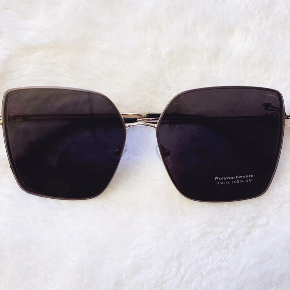 Monica Black Geometric Sunglasses
